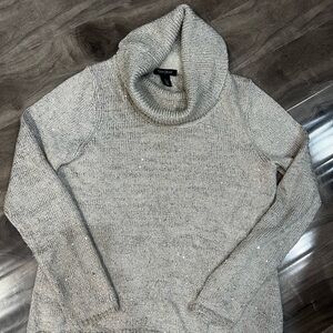 Cozy Cowl Neck Sweater - Gray/taupe size large